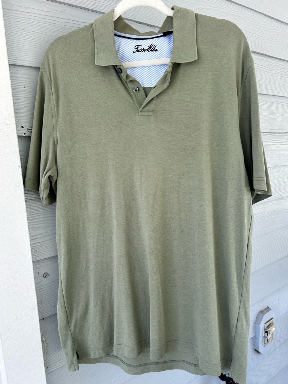 Tasso Elba Mens M Green Polo Shirt Short Sleeve Cotton Golf Sport Preppy